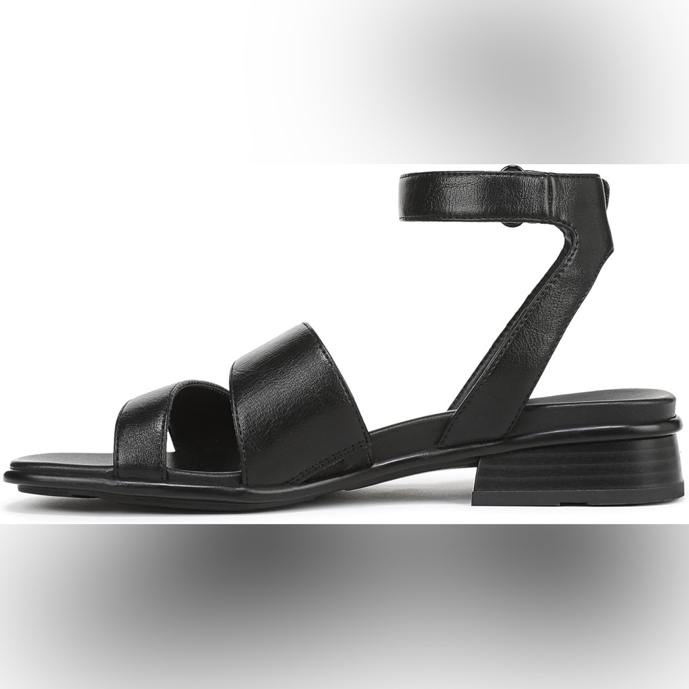 NATURALIZER EFFIE SQUARE TOE BLACK SANDALS 11 W WIDE - Picture 3 of 11